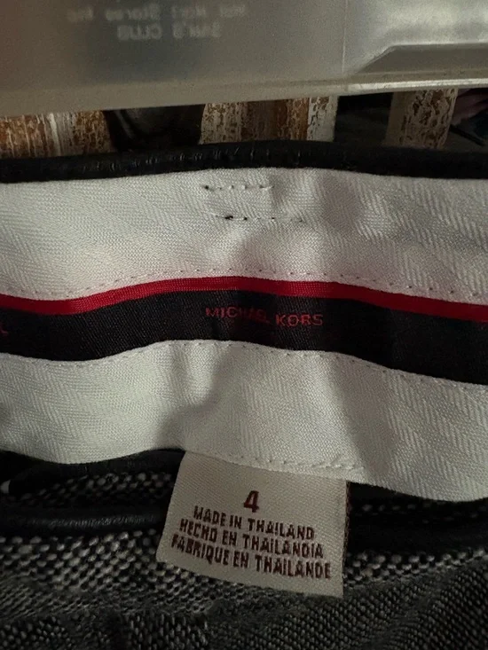 Michael Kors Gray Herringbone Tailored Straight-Leg Trousers - Picture 9 of 10